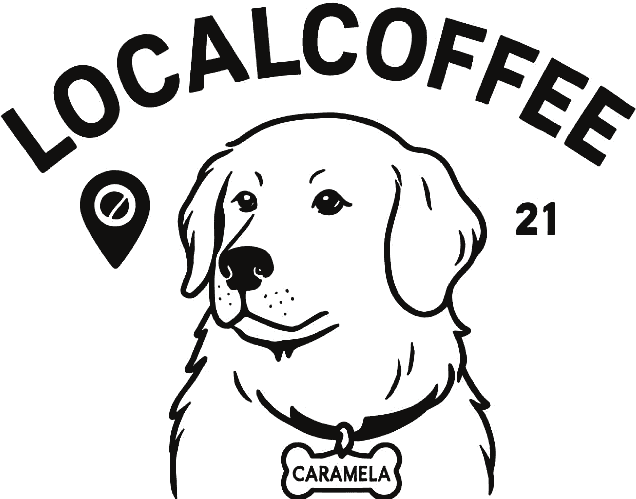 Ilustração da Caramela, a cachorra da Local Coffee